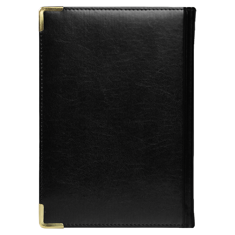 Ежедневник полудатированный Classic Pristine Gold А5, еталлическими уголками, в твердой обложке с поролоном