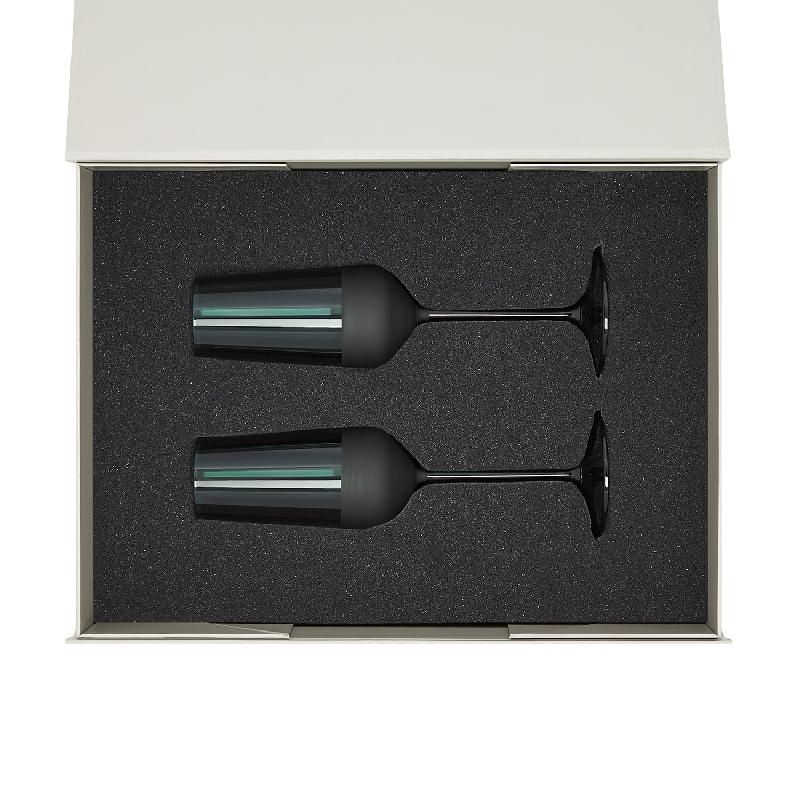 Подарочный набор 2 бокала для шампанского Emerald в серой коробке