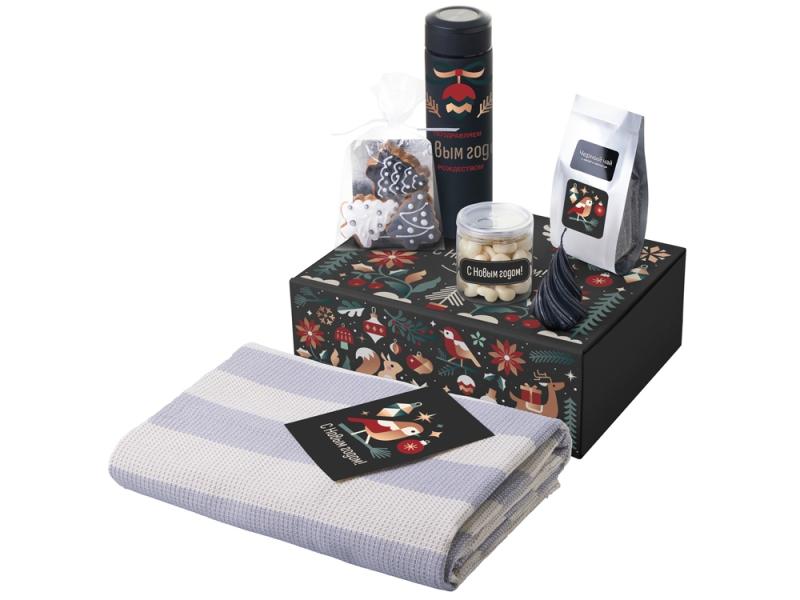 Подарочный набор Re:Warm с пледом, термосом и свечой