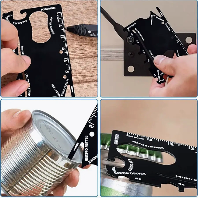 Мультитул Tools Capture в виде карточки, стальной, в чехле из кожзама