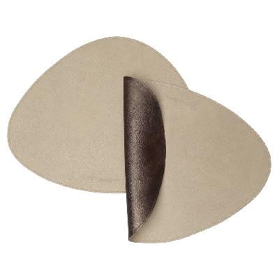 Набор из 2х двухсторонних сервировочных салфеток drop, 33х41 см, шоколадный