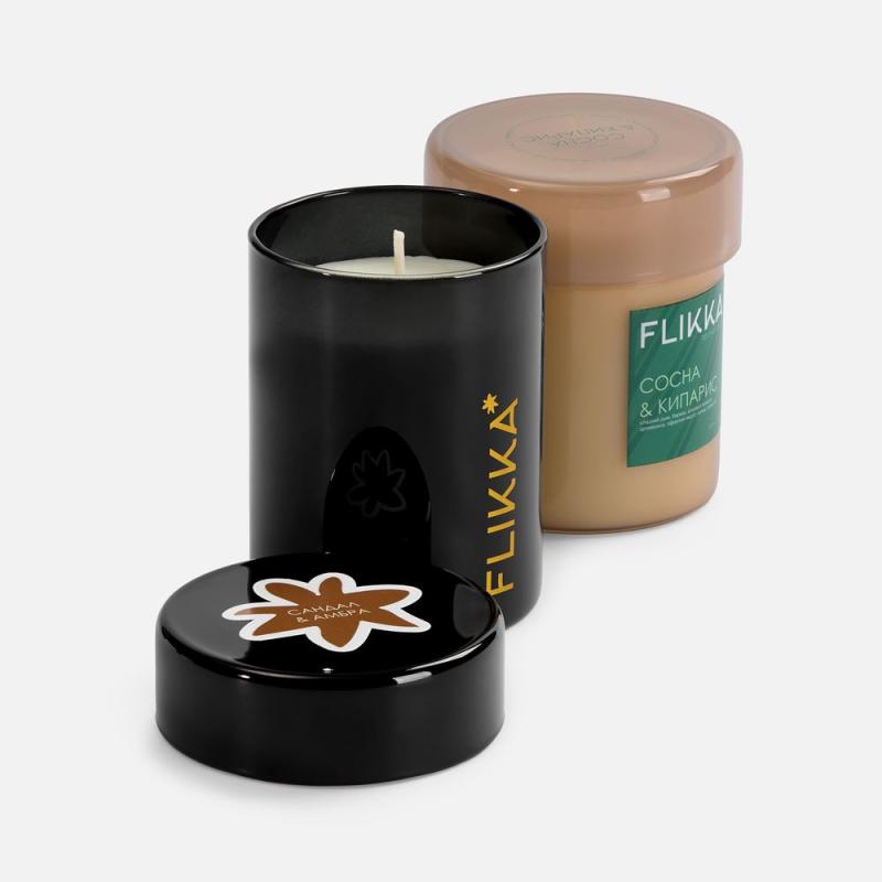 Ароматическая свеча Flikka, сандал и амбра
