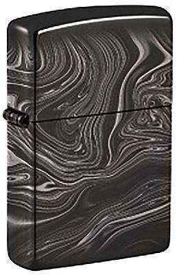 Зажигалка ZIPPO Marble Pattern с покрытием High Polish Black, латунь, 38x13x57 мм