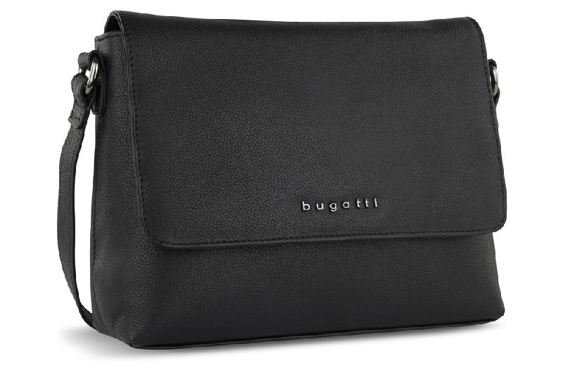 Сумка наплечная женская BUGATTI Bella, воловья кожаполиэстер, 25х8х20 см