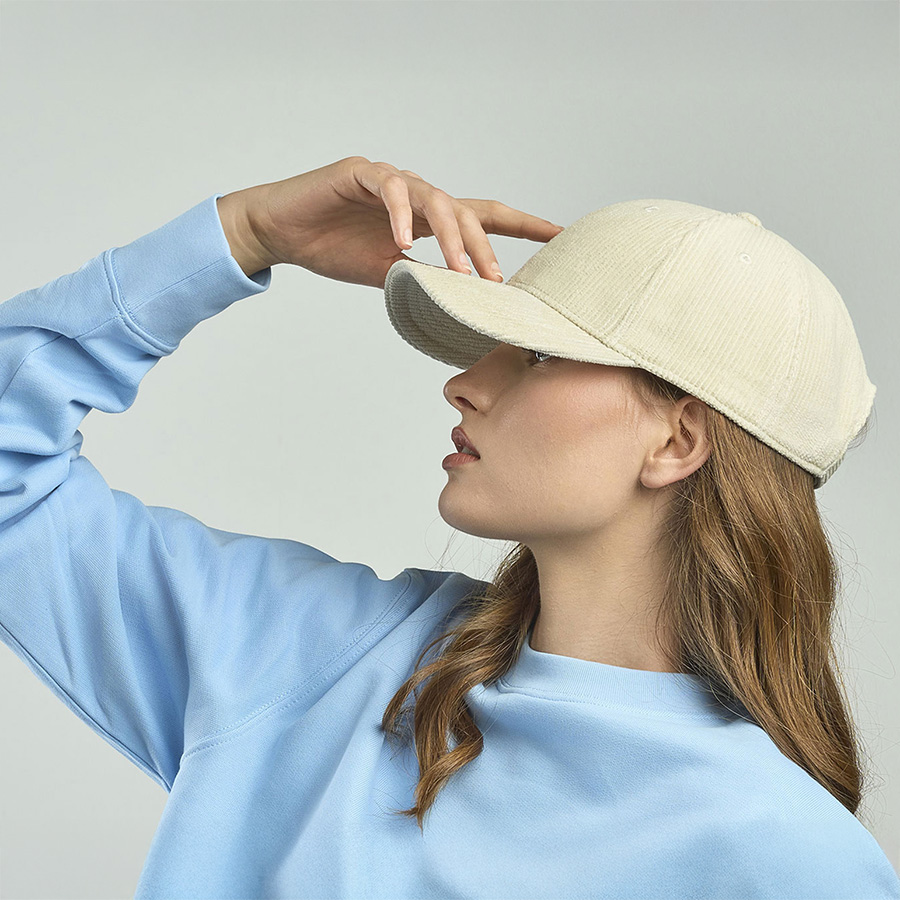 Бейсболка "CORDY-S", заст. на лип. 6 клин,  бежевый, 100% перераб. полиэстер, плотность 230 г/м2