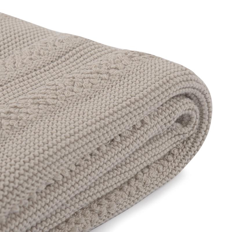 Плед из хлопка с буклированной вязкой  из коллекции essential, 130х170 см