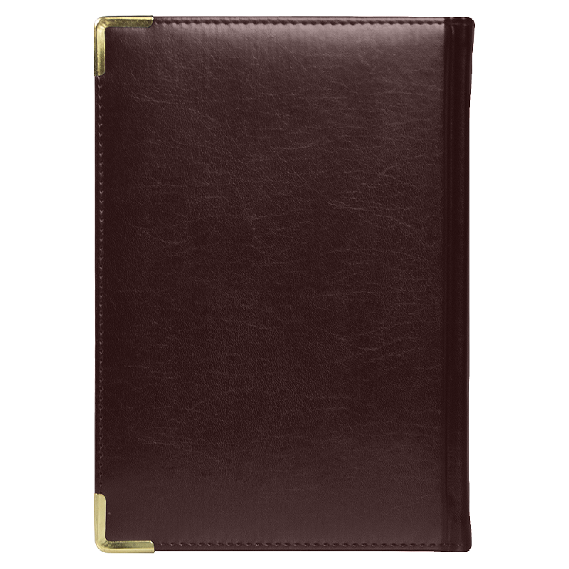 Ежедневник полудатированный Classic Pristine Gold А5, еталлическими уголками, в твердой обложке с поролоном