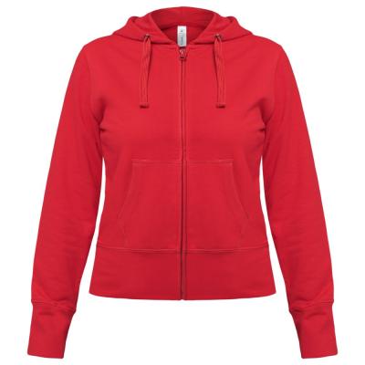 Толстовка женская Hooded Full Zip красная, размер XXL