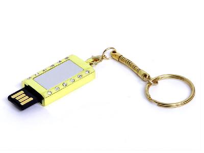 USB 2.0- флешка на 8 Гб Кулон с кристаллами и мини чипом