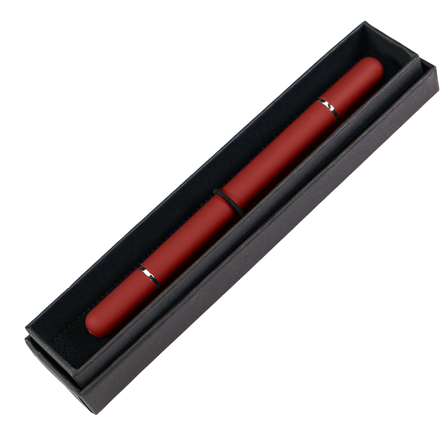 Ручка шариковая + карандаш вечный 2 в 1 soft, красный, металл, софт-покрытие, в футляре