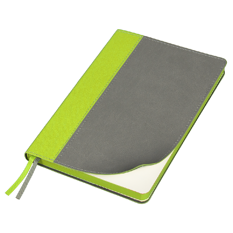 Ежедневник Flexy Viva Latte Sand Color A5,  с салатовым, недатированный, в гибкой обложке