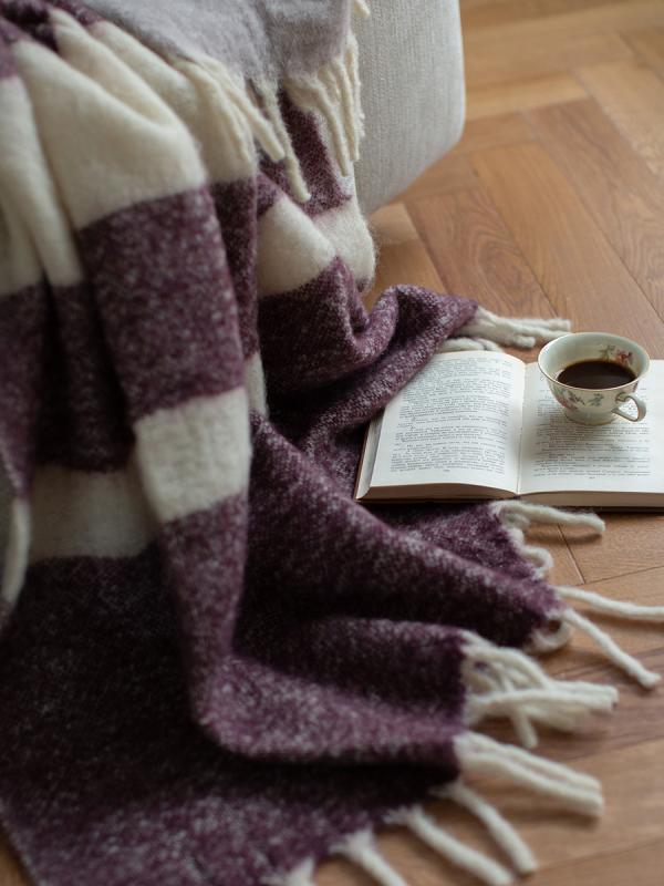 Плед мохер over horizon цвета марсала из коллекции trendy ruffles, 130х180 см