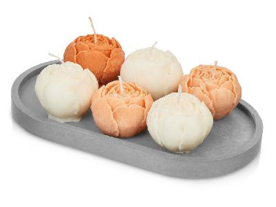 Набор свечей на подставке Пионы