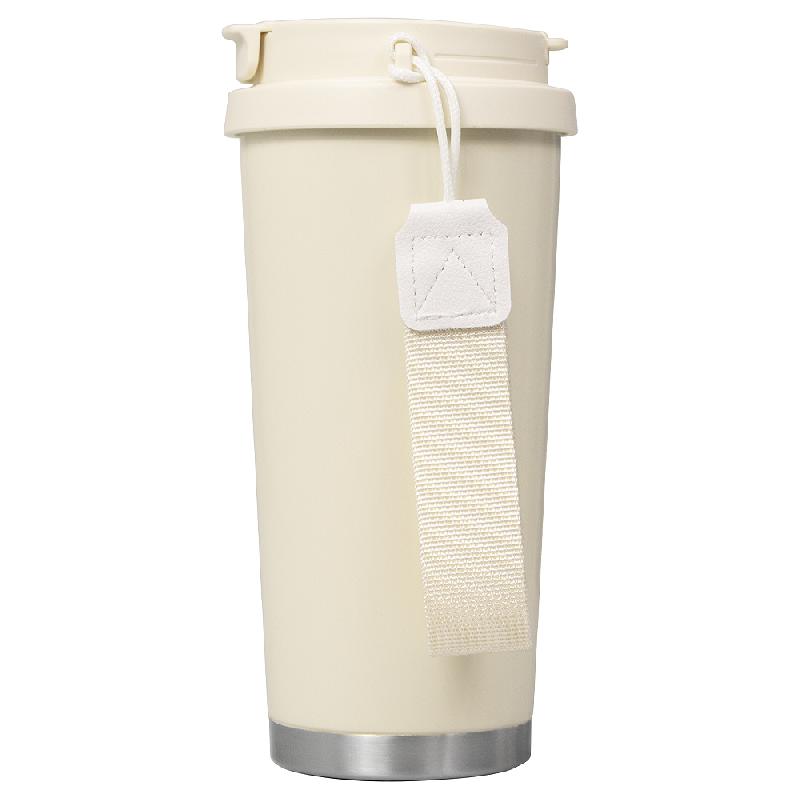 Термокружка Cosmostar металлическая, 550 мл, кремовая  в тубусе