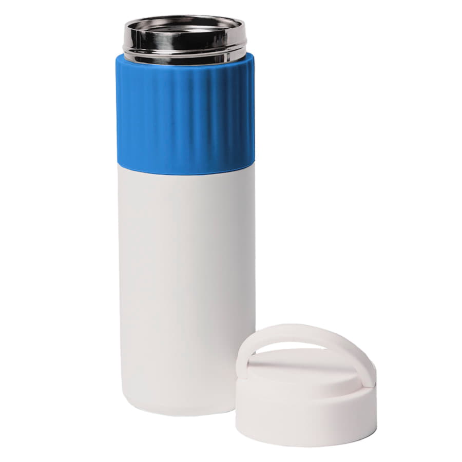Термос TURBO, 500 мл, белый с голубым, нержавеющая сталь