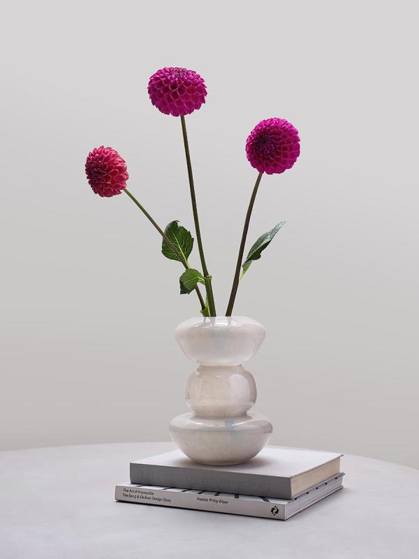 Ваза riverstone, 25 см, жемчужно