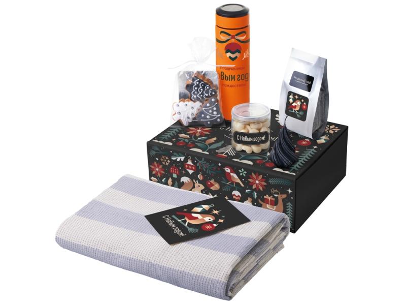 Подарочный набор Re:Warm с пледом, термосом и свечой