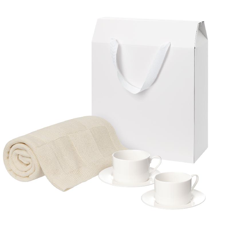 Подарочный набор Mokko, Сella,  в коробке-пакете (две чайных пары, плед)