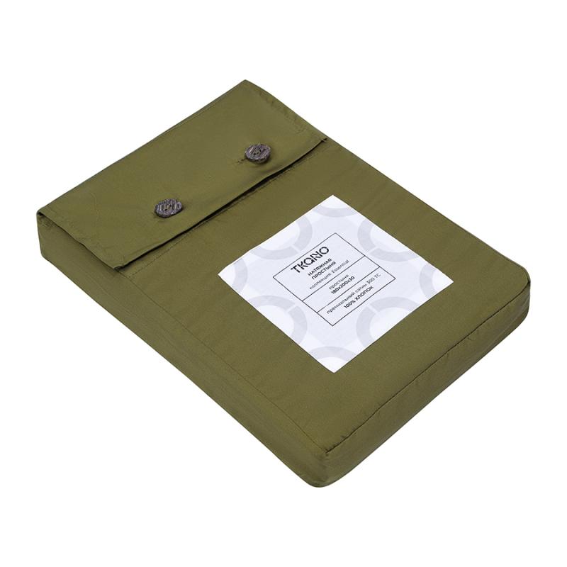 Простыня на резинке из премиального сатина  из коллекции essential,  180х200х30 см