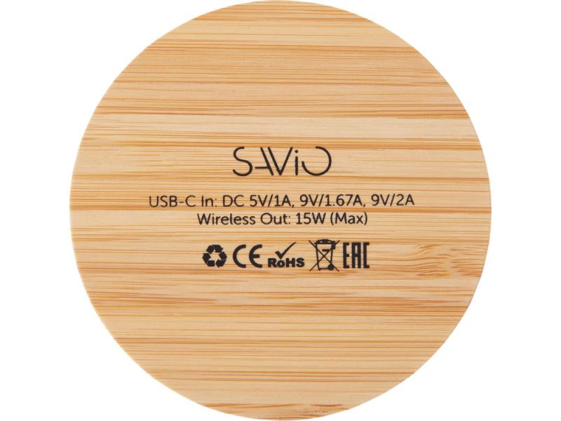 Беспроводное зарядное устройство с подсветкой лого Reedia S3, 15 Вт