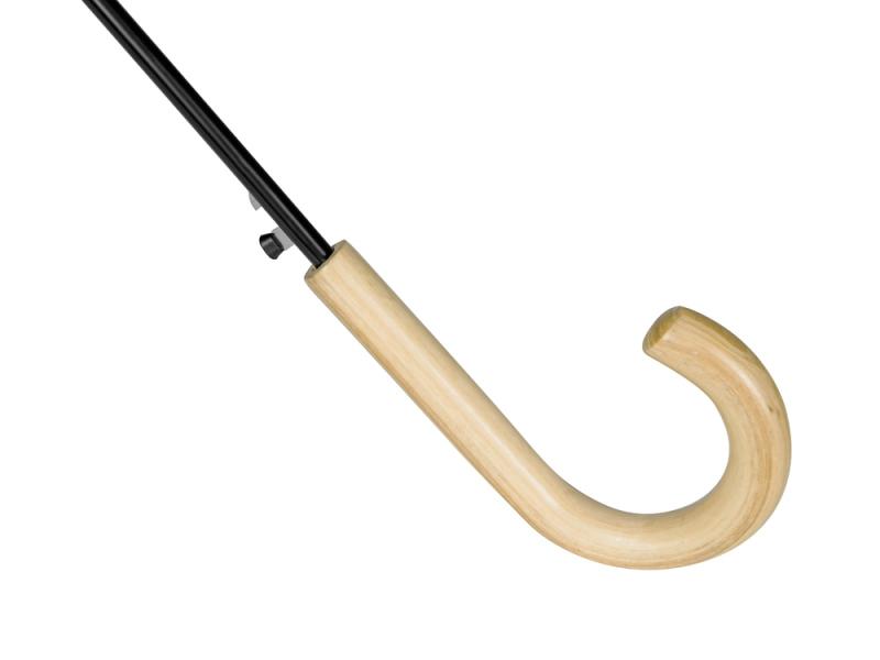 Зонт-трость Okobrella с деревянной ручкой и куполом из переработанного пластика