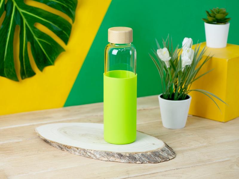 Стеклянная бутылка для воды в силиконовом чехле Refine