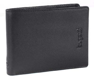 Портмоне BUGATTI Vertice, натуральная воловья кожа, 10,5х1,5х8,5 см