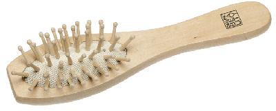 Щетка Dewal Beauty серия "Дерево" массажная с деревянным штифтом, овальная малая