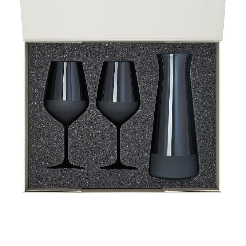 Подарочный набор декантер + 2 бокала для вина Sapphire в серой коробке