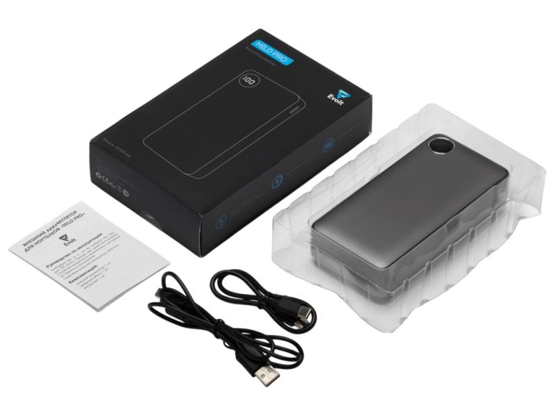 Внешний аккумулятор Mild Pro c быстрой зарядкой QC/PD, металлик soft-touch, 20 000 mAh