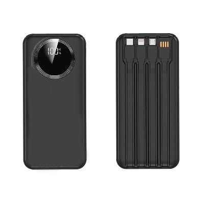 Зарядное устройство "Phantom" 10000 mAh с 4мя встроенными кабелями и цифровым индикатором заряда