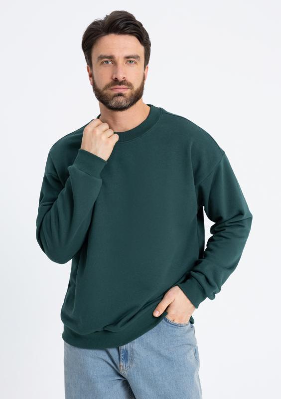 Свитшот унисекс STAN футер без начёса, 350, 96, Тёмно-зелёный (130)