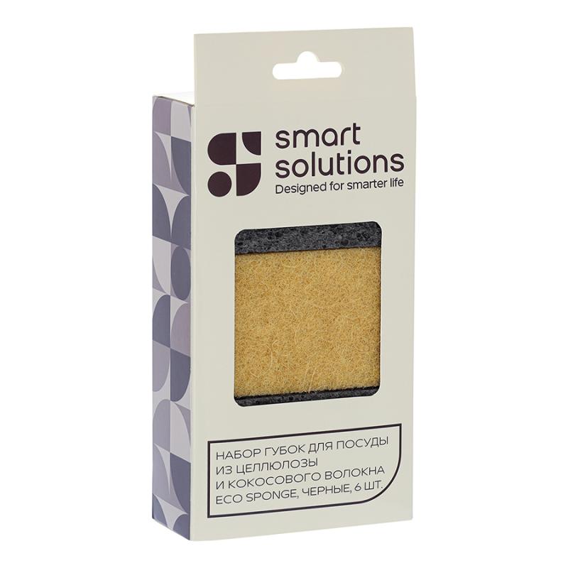 Набор губок для посуды из целлюлозы и кокосового волокна eco sponge, 6 шт.