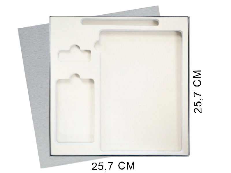 Коробка подарочная Solution Superior Linen, 25,7x25,7, с вырубкой под ежедневникручкуфлешкупауэрбанк 7,0х11,7