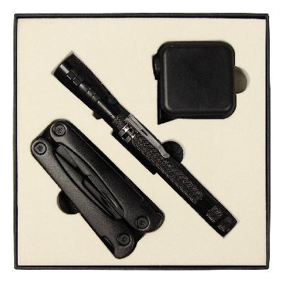 Набор подарочный Solution Superior Trio (Фонарь телескопический Tools Flashlight, рулетка Tools Master, 3 метра, Мультитул Tools Hardwork)