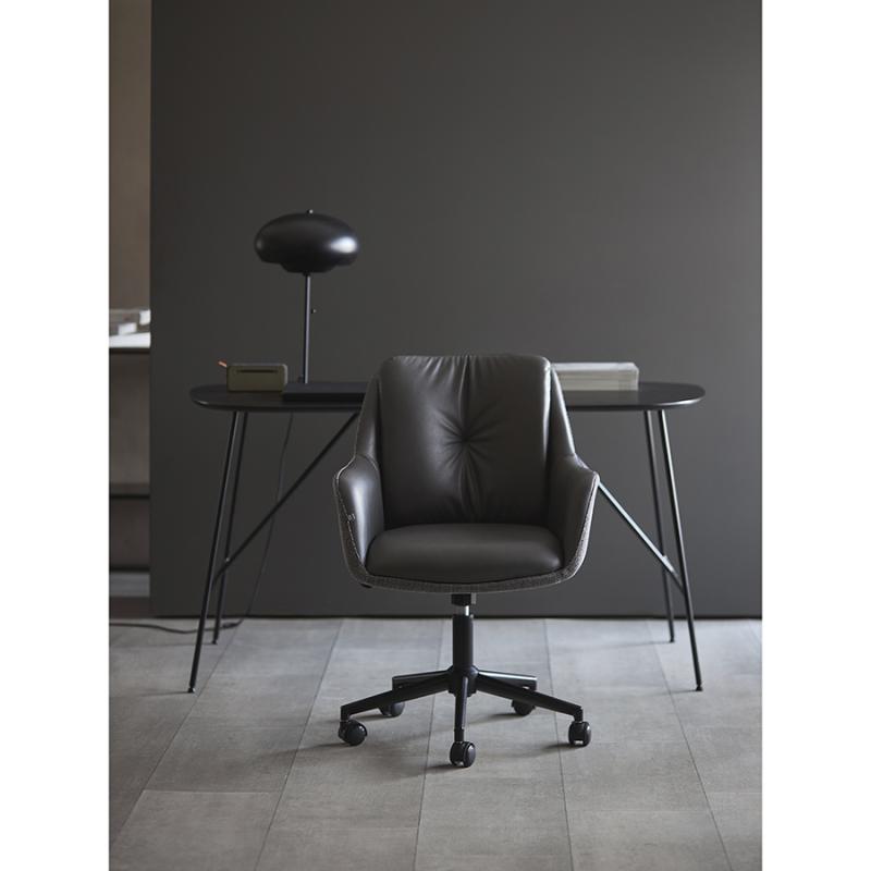 Стул на колесиках allar, экокожа, рогожка