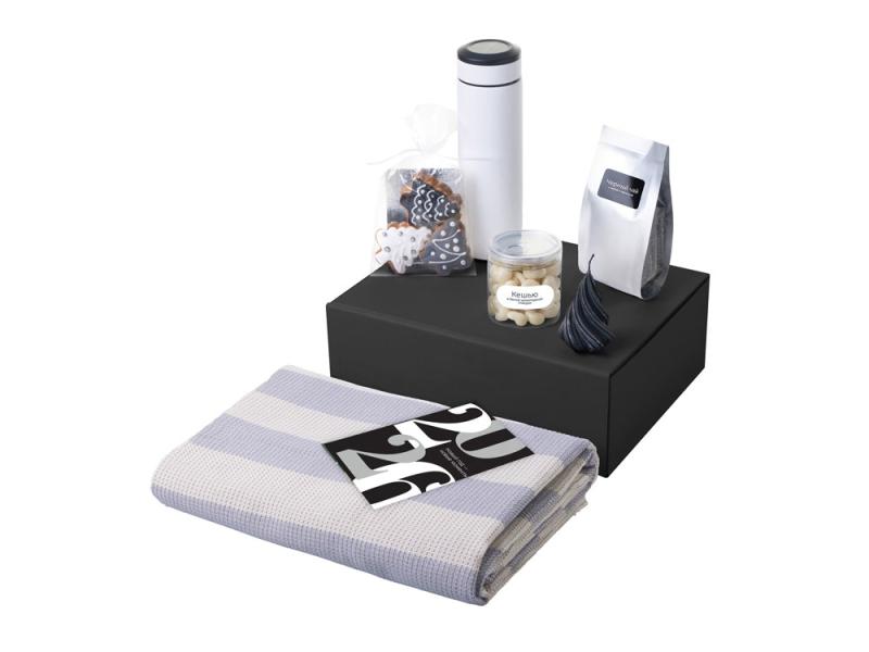 Подарочный набор Re:Warm с пледом, термосом и свечой