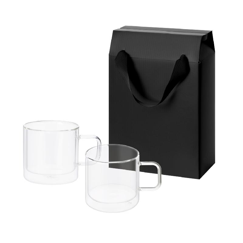 Подарочный набор 2 стеклянные кружки Luna в коробке-пакете
