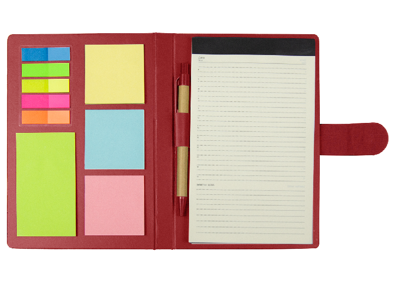 Блокнот А5 Tasmania, в твердой обложке с шариковой ручкой и стикерами, блок в линейку