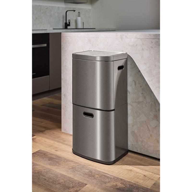 Контейнер мусорный с 2мя отделениями smart bin, сенсорный, 60 л