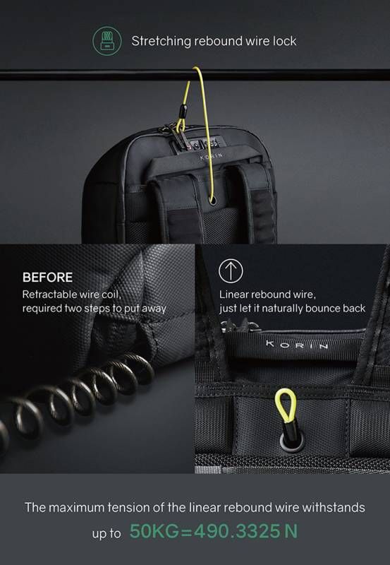 Рюкзак KORIN FlipPack 47х30х17 см, зеленый/черный