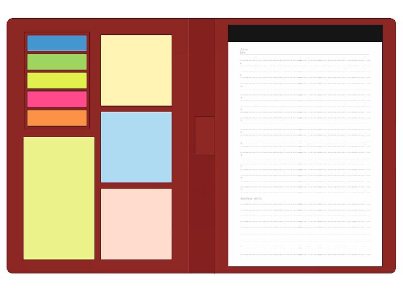 Блокнот А5 Tasmania,  в твердой обложке со стикерами в линейку