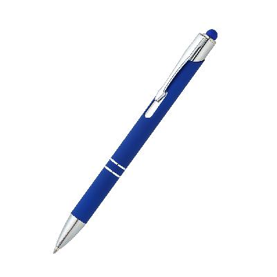 Ручка металлическая Ingrid софт-тач, синяя-S