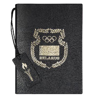 Ежедневник Flexy Foggia Leatherette Print Sample Национальный олимпийский комитет B5, недатированный, в гибкой обложке  в подарочной коробке