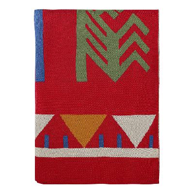 Плед из хлопка по мотивам чувашских орнаментов из коллекции cultural heritage, 130х180 см