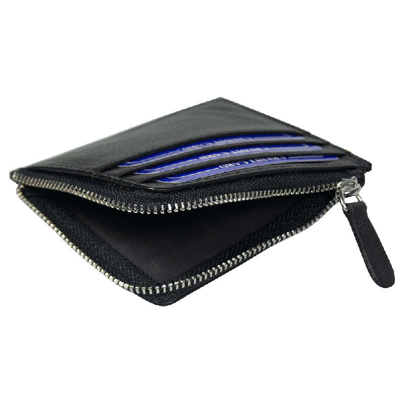 Универсальный футляр для кредитных карт и монет (картхолдер) leather Hill на молнии горизонтальный из натуральной кожи