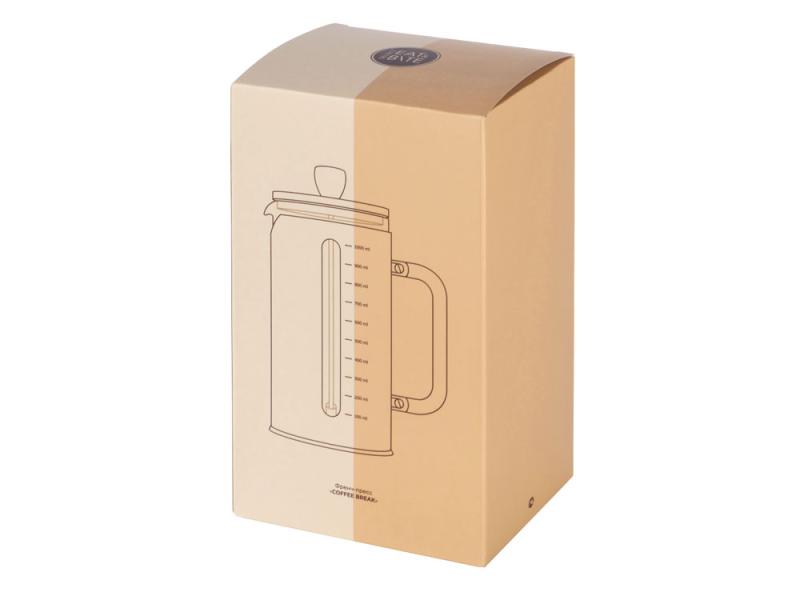 Френч-пресс в стальном корпусе и ручкой из бамбука Coffee break