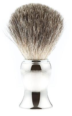 Помазок для бритья IL Ceppo, никелированная латунь, барсучий ворс