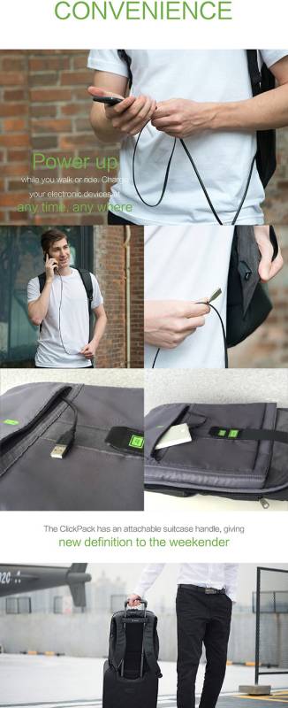 Рюкзак KORIN ClickPack Pro 46х34х16 см, комбинированный черный/серый