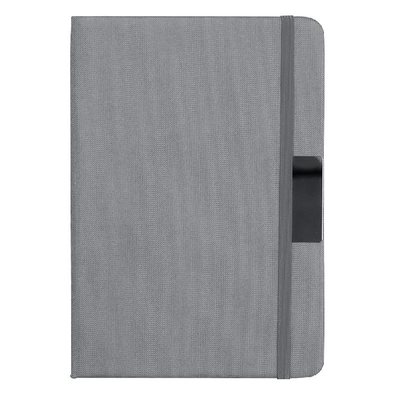 Блокнот А5 Hobard, в твердой тканевой обложке c резинкой в линейку